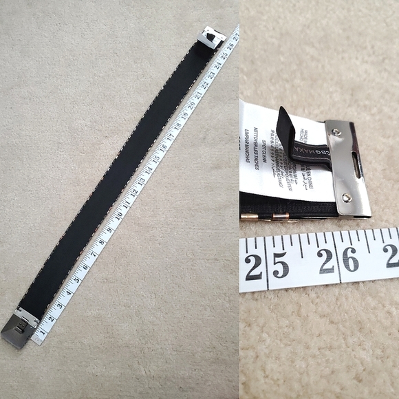 BCBG Maxazria metallic stretch waist belt S gold bronze silver metal scales - Picture 13 of 16